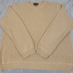Eddie Bauer Men's Beige Crewneck Sweater